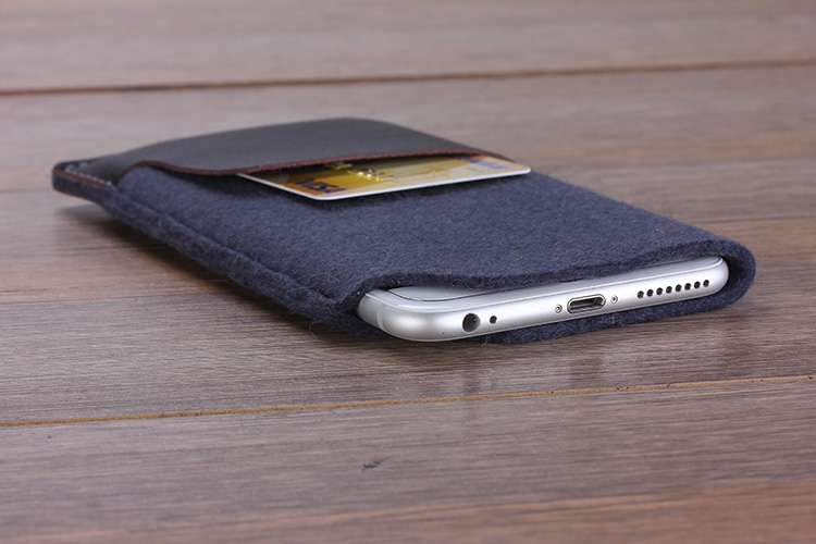 Mobile Caso con la Cartera - Compatible con el iPhone 8 Plus / 11 Pro Max - Hecho con Anti Estática de Lana de Merino de Tela de Fieltro 