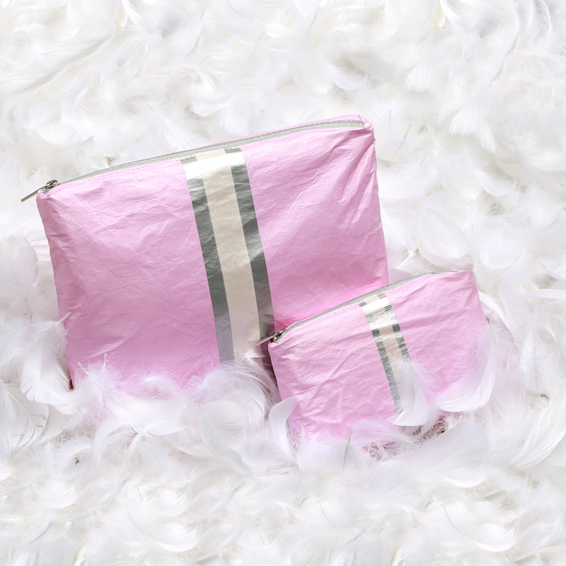bolsa organizadora impermeable rosa Tyvek bolsa de maquillaje cosmética