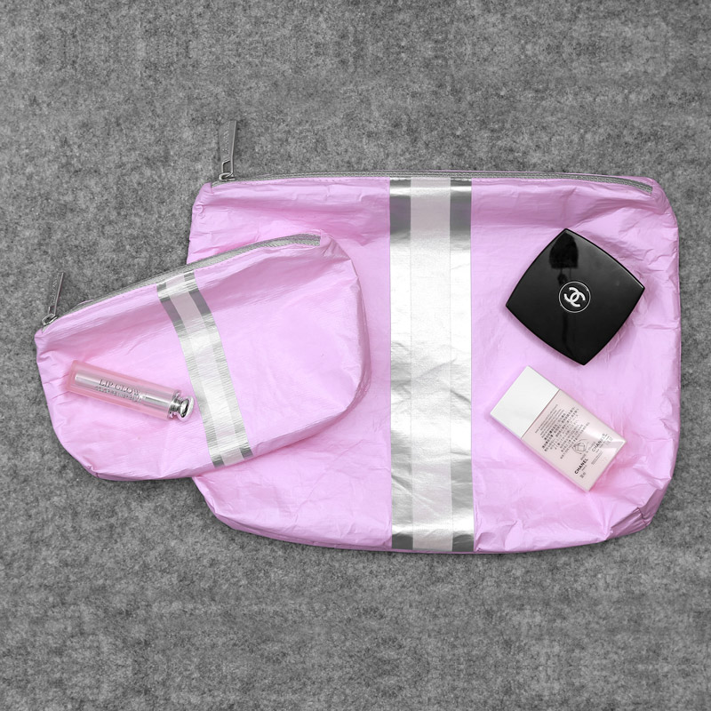 bolsa organizadora impermeable rosa Tyvek bolsa de maquillaje cosmética 