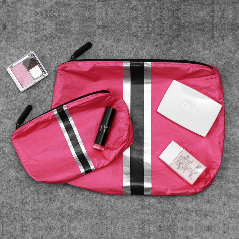 pequeño grande impermeable Tyvek bolso cosmético del bolso del maquillaje del almacenamiento del viaje 