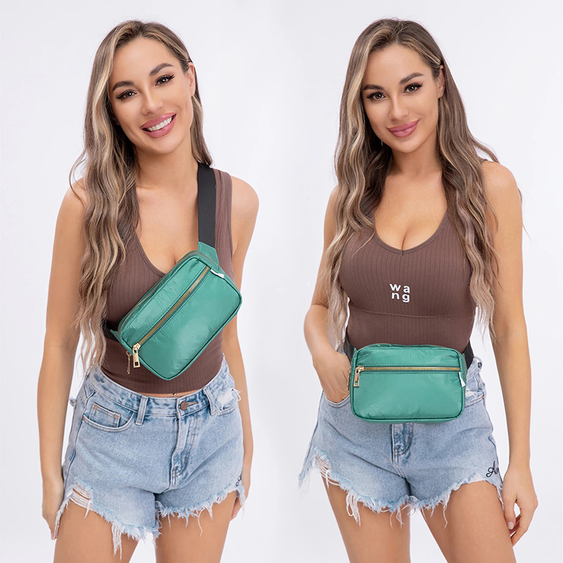 Bolso bandolera Tyvek verde con bandolera – Elegante riñonera de viaje para hombres y mujeres | Perfecto para llevar Nintendo Switch OLED