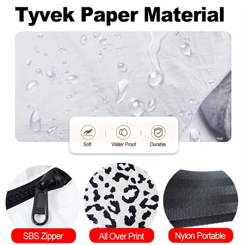 Bolso de mano personalizado con revestimiento impermeable DuPont™ Tyvek®: bolso de playa y envío moderno y a prueba de salpicaduras