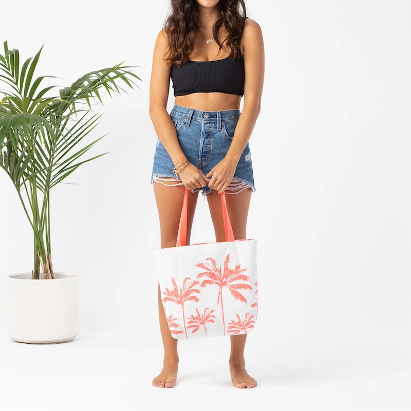 Bolso reversible de moda con revestimiento ecológico DuPont™ Tyvek®: bolso impermeable de estilo hawaiano para playa y compras.