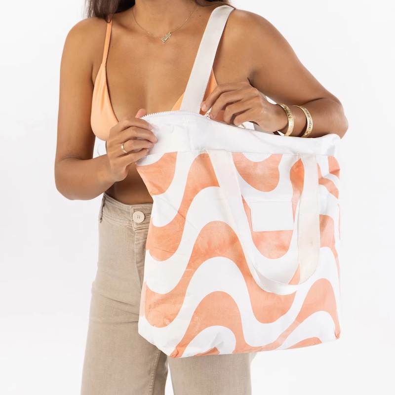 Bolso DuPont™ Tyvek® de gran capacidad, resistente a salpicaduras: bolso impermeable con cremallera para playa y compras